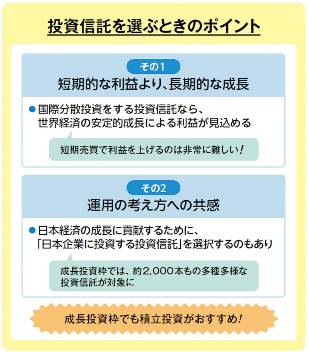 投資信託を選ぶ時のポイント